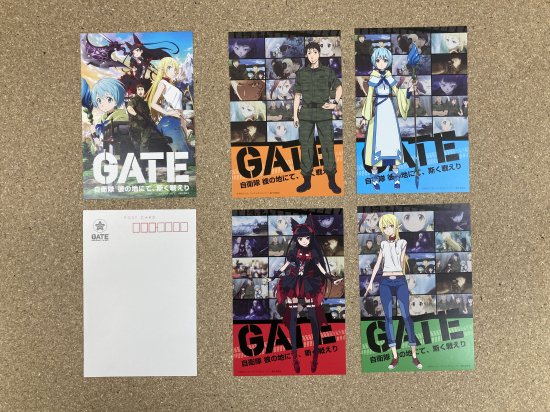 【GATE】A)ポストカード５種セット A.アニメ場面写ギャラリーデザイン